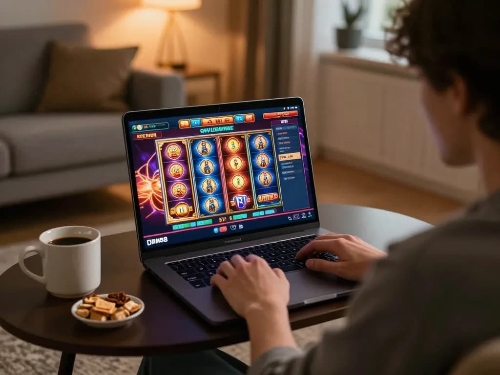 Experience online gameplay with Open88 featuring vibrant graphics and strategic excitement in a cozy home setting.