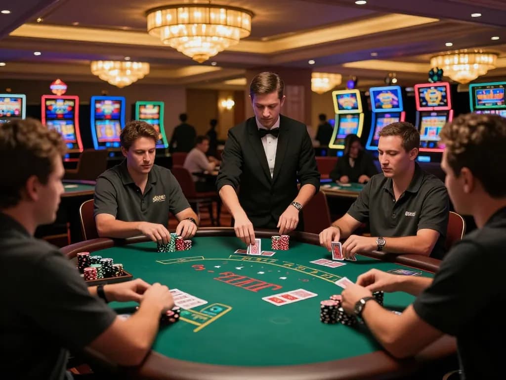 Players engaging in a thrilling game of blackjack at TR88 casino, showcasing advanced strategies and exciting gameplay.