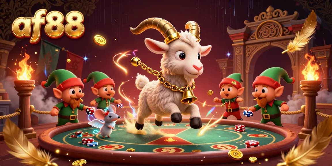 Engage with thrilling gameplay at af88's vibrant 3D gambling arena featuring Krampus and mischievous gremlins.