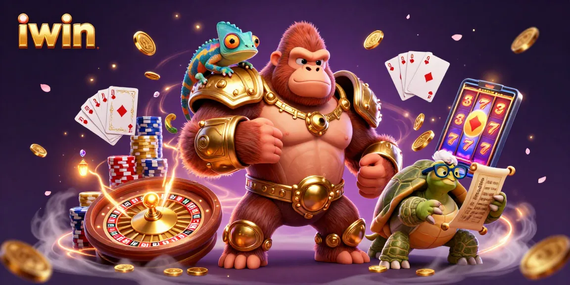 Experience thrilling moments with iwin's vibrant 3D casino characters amid a flurry of winning symbols.