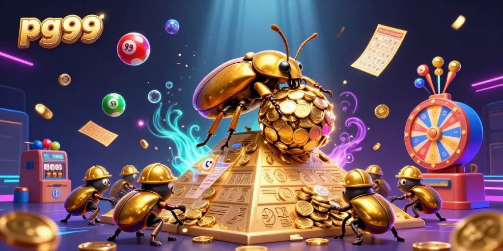 Experience immersive pg99 action with vibrant casino elements in a stunning 3D scene.