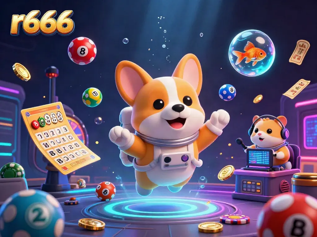 Engage with the thrilling r666 online casino experience through an imaginative cosmic gaming scene.