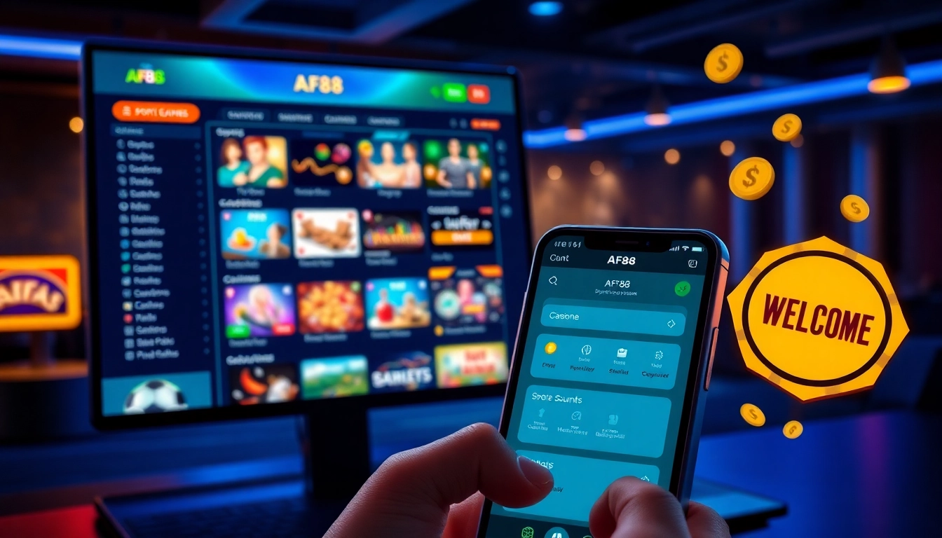 Engaging view of AF88 com mobile app, showcasing user-friendly online betting features.