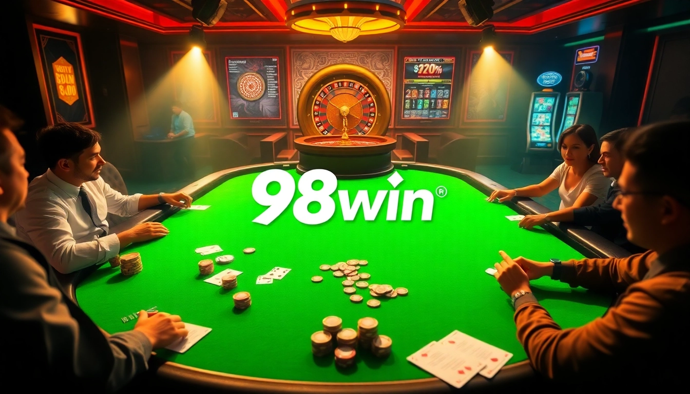 Place bets at the 98win casino table as excitement unfolds during gameplay.