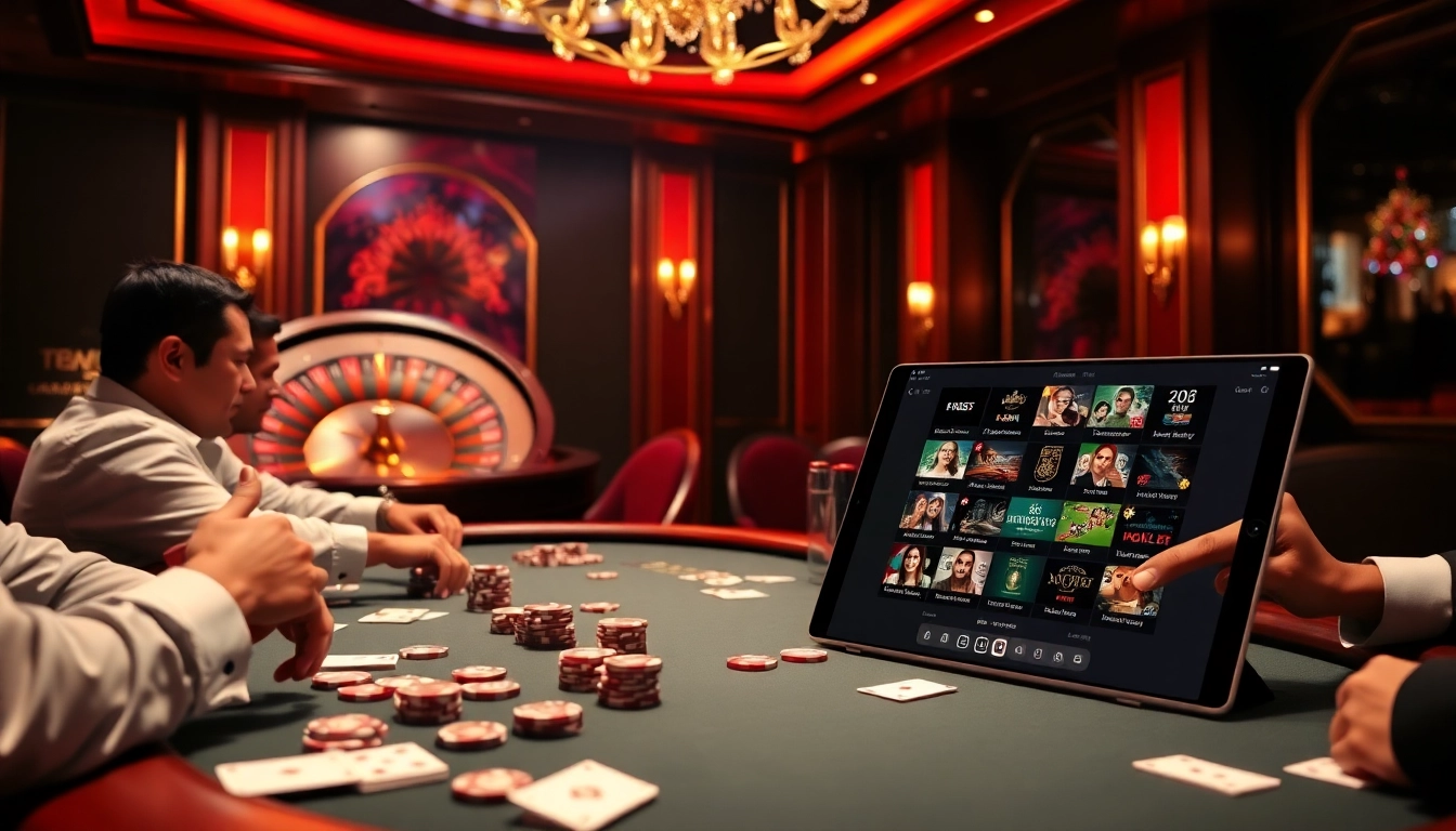 Engaging in high-stakes poker at nhà cái uy tín 789P, showcasing vibrant casino excitement.
